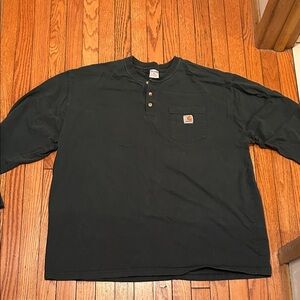 Carhartt Men's Dark Green Long Sleeve Henley